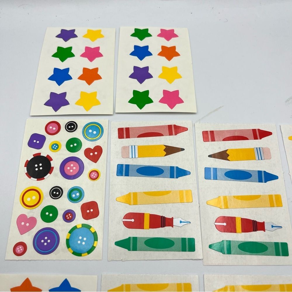 Vintage Colorful Crayon and Star Sticker Set - Picture 2 of 7